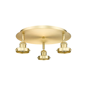 Innovations - 916-3C-SG - Three Light Flush Mount - Downtown Urban - Satin Gold