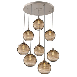 Hammerton Studio - CHB0047-08-BS-OB-C01-E2 - Eight Light Pendant - Optic Blown Glass - Beige Silver