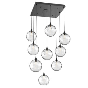 Hammerton Studio - CHB0047-09-MB-OC-C01-E2 - Nine Light Pendant - Optic Blown Glass - Matte Black