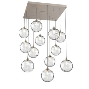 Hammerton Studio - CHB0047-12-BS-OC-C01-E2 - 12 Light Pendant - Optic Blown Glass - Beige Silver