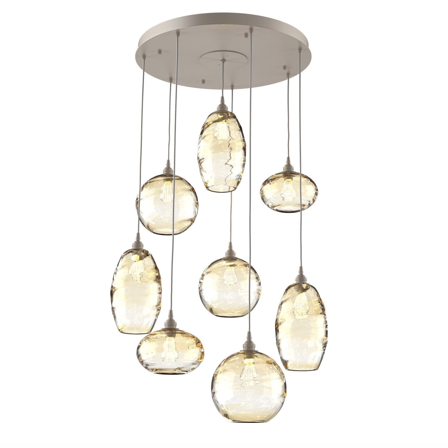 Hammerton Studio - CHB0048-08-BS-OA-C01-E2 - Eight Light Pendant - Misto - Beige Silver