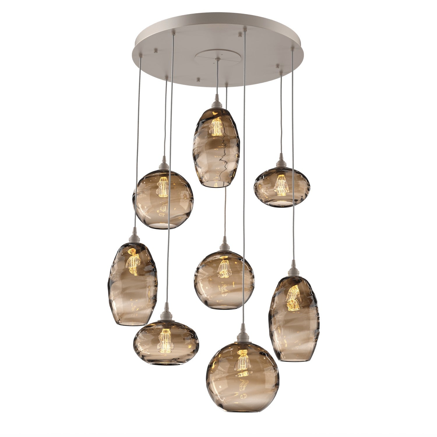 Hammerton Studio - CHB0048-08-BS-OB-C01-E2 - Eight Light Pendant - Misto - Beige Silver