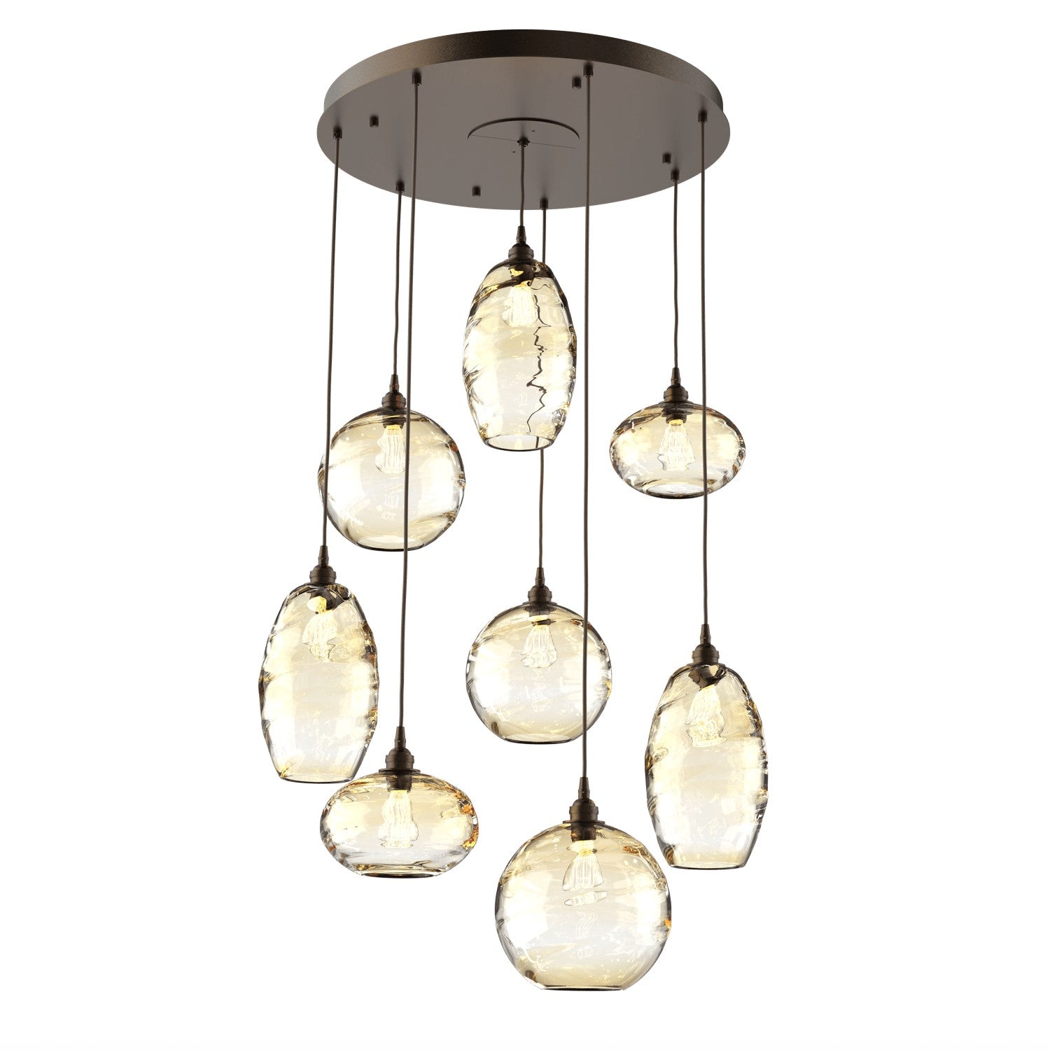 Hammerton Studio - CHB0048-08-FB-OA-C01-E2 - Eight Light Pendant - Misto - Flat Bronze