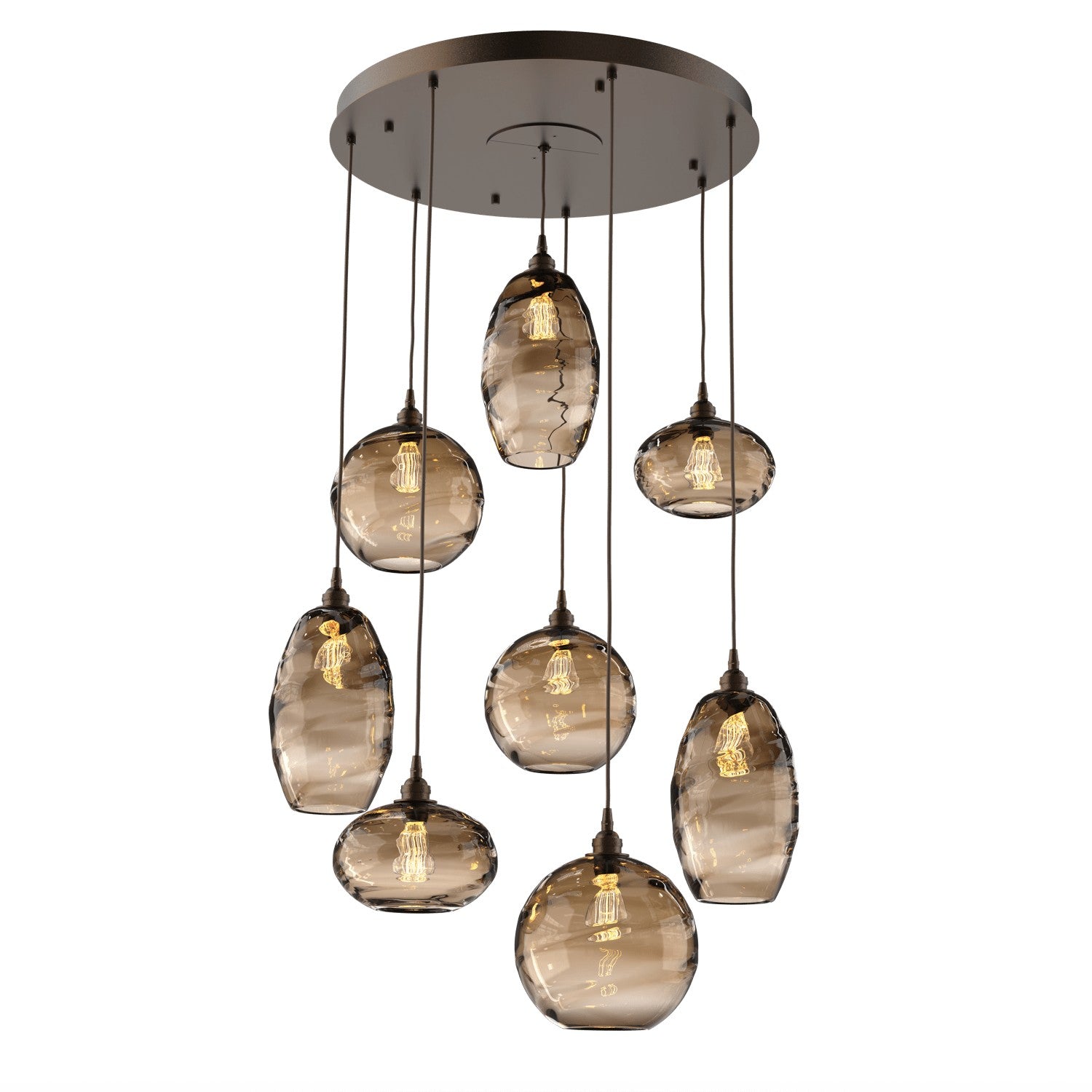 Hammerton Studio - CHB0048-08-FB-OB-C01-E2 - Eight Light Pendant - Misto - Flat Bronze