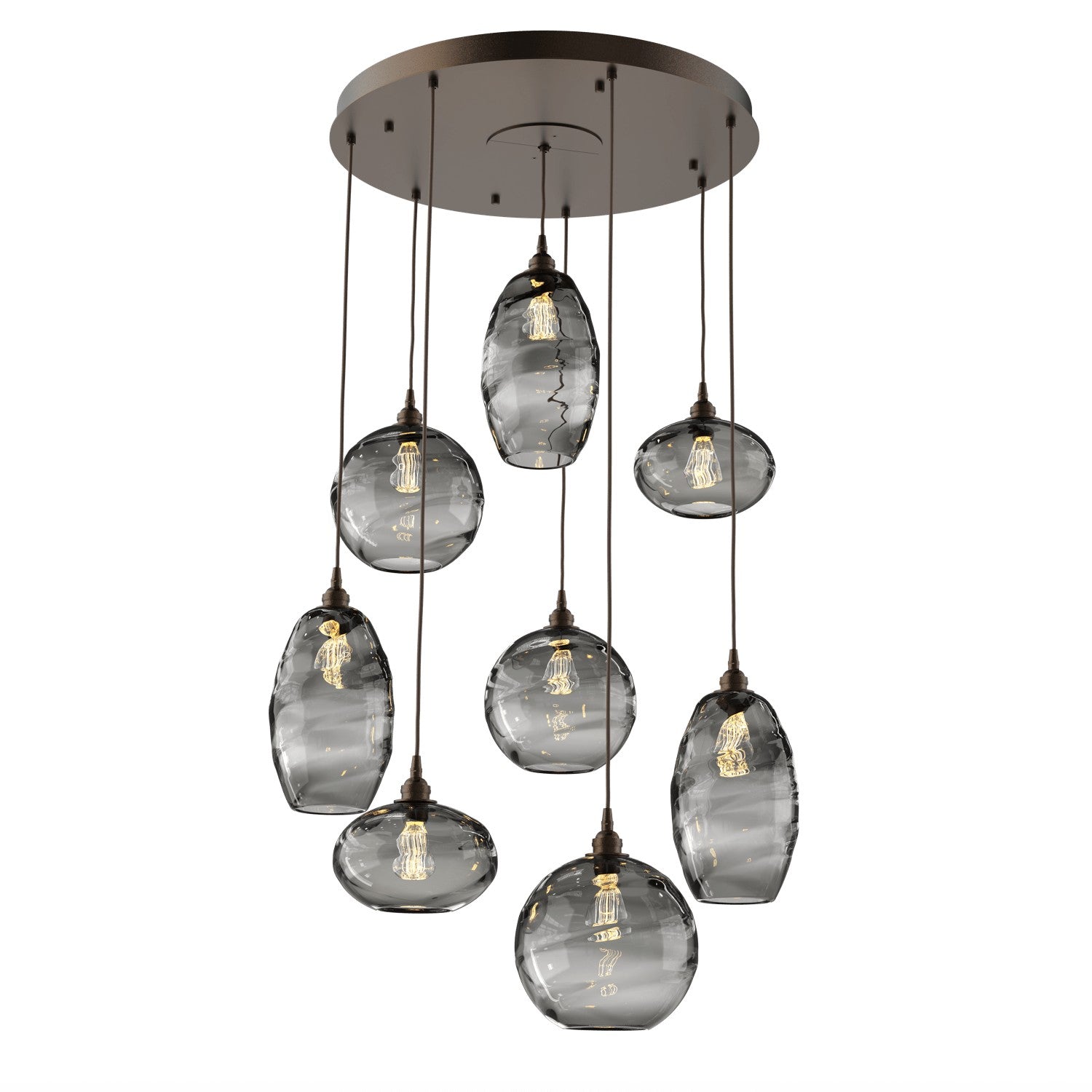 Hammerton Studio - CHB0048-08-FB-OS-C01-E2 - Eight Light Pendant - Misto - Flat Bronze