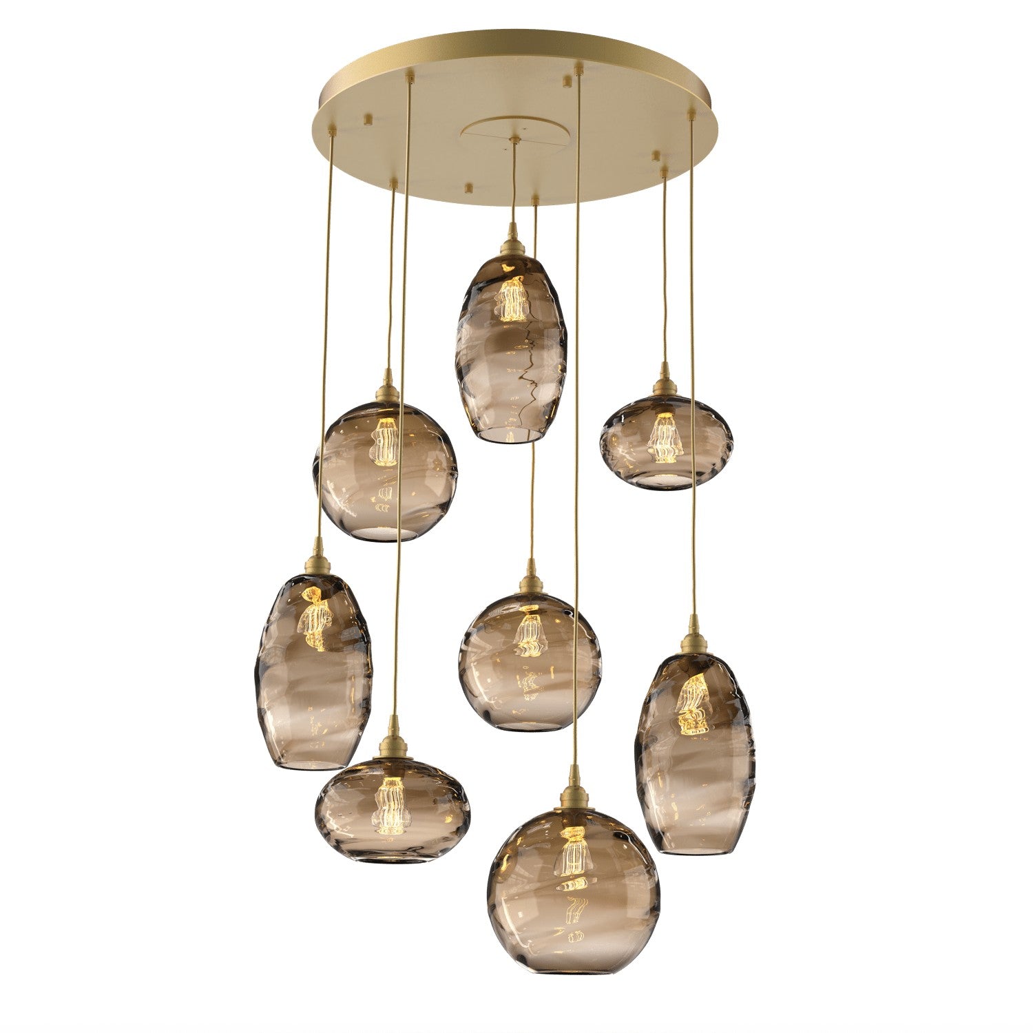 Hammerton Studio - CHB0048-08-GB-OB-C01-E2 - Eight Light Pendant - Misto - Gilded Brass