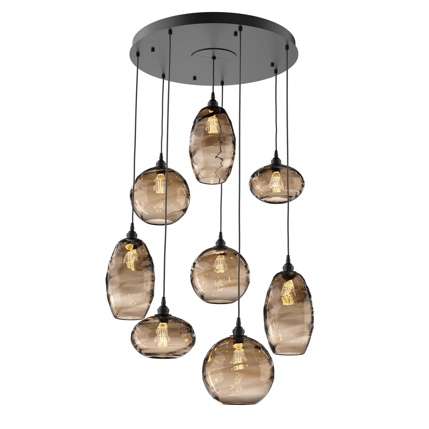 Hammerton Studio - CHB0048-08-MB-OB-C01-E2 - Eight Light Pendant - Misto - Matte Black