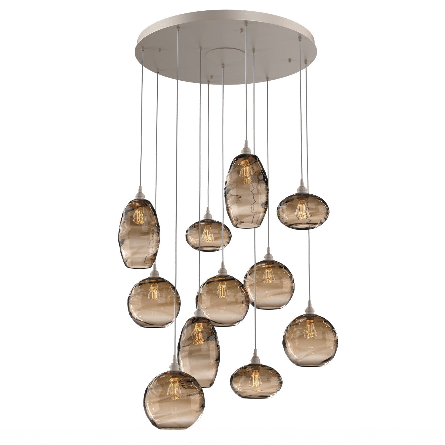 Hammerton Studio - CHB0048-11-BS-OB-C01-E2 - 11 Light Pendant - Misto - Beige Silver