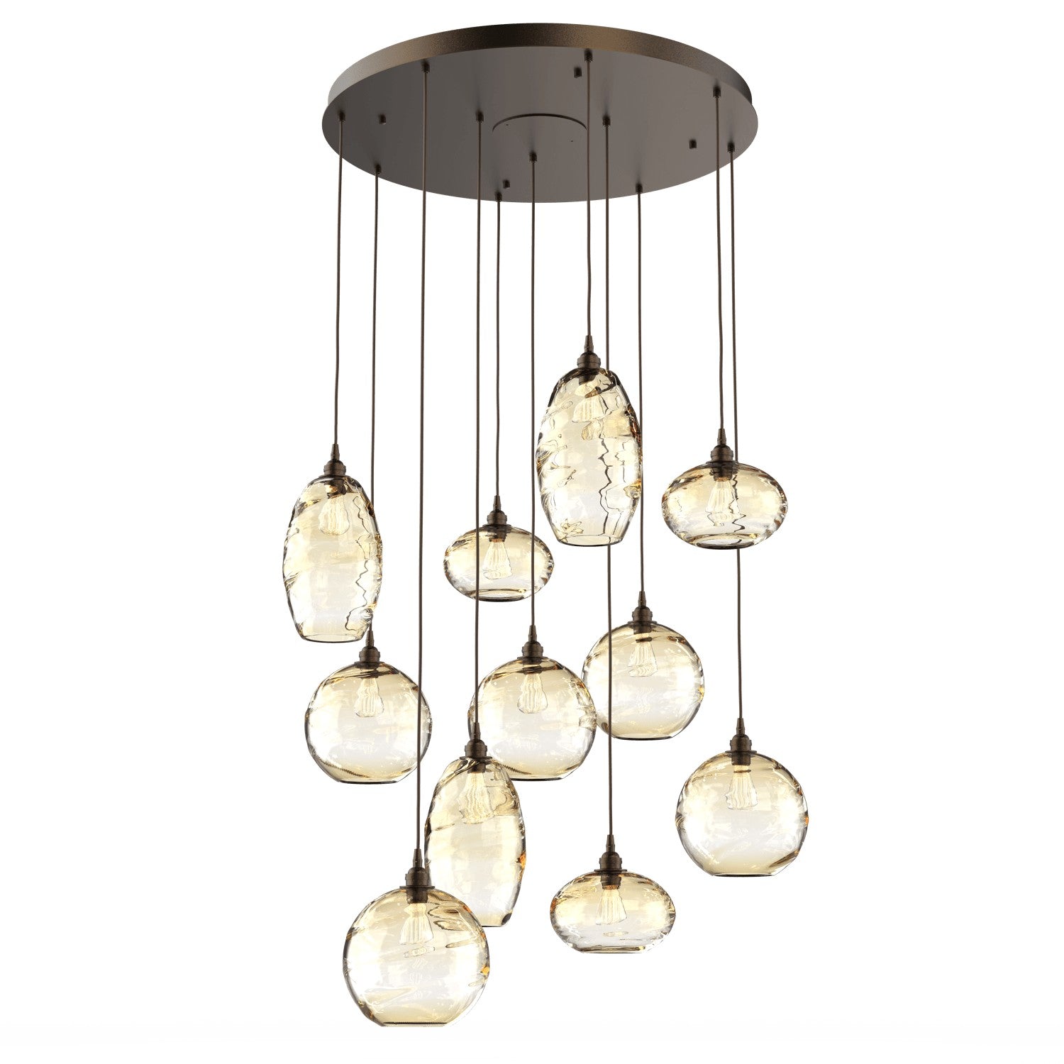 Hammerton Studio - CHB0048-11-FB-OA-C01-E2 - 11 Light Pendant - Misto - Flat Bronze