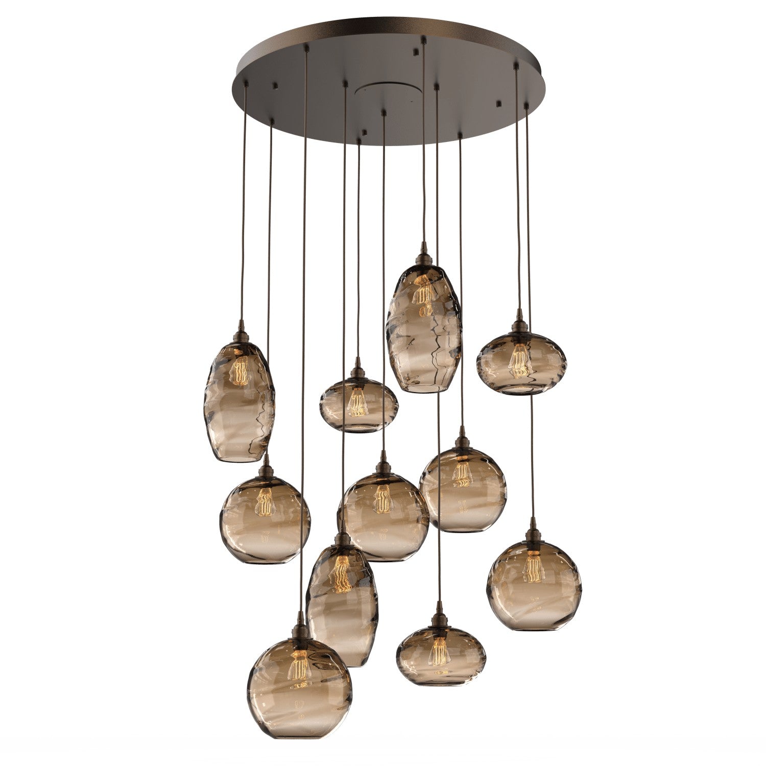 Hammerton Studio - CHB0048-11-FB-OB-C01-E2 - 11 Light Pendant - Misto - Flat Bronze