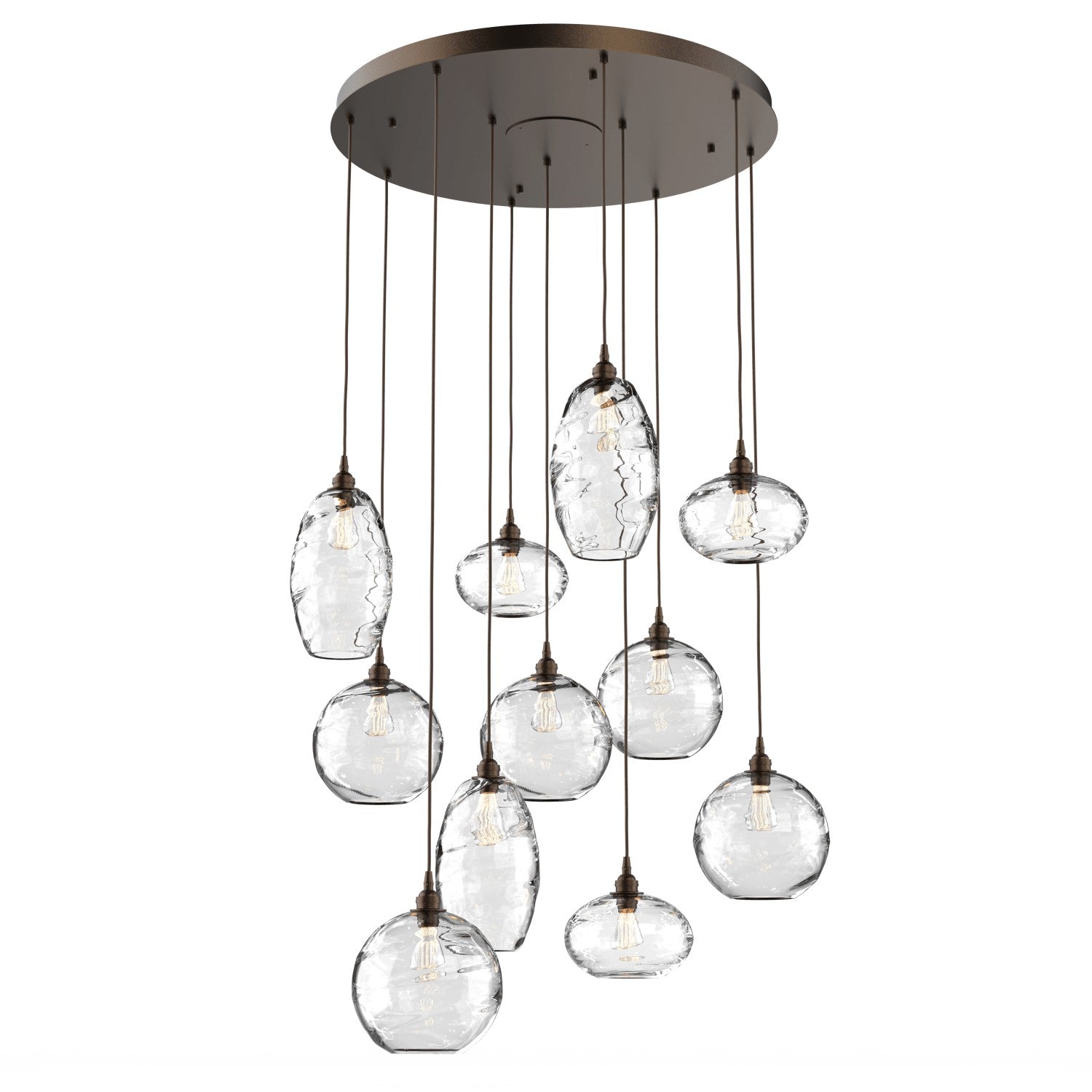 Hammerton Studio - CHB0048-11-FB-OC-C01-E2 - 11 Light Pendant - Misto - Flat Bronze