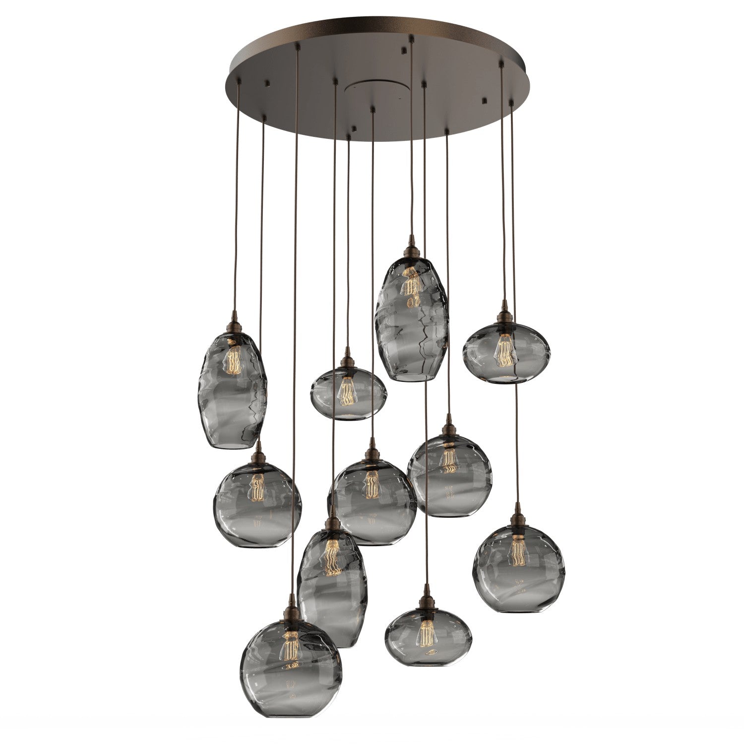 Hammerton Studio - CHB0048-11-FB-OS-C01-E2 - 11 Light Pendant - Misto - Flat Bronze