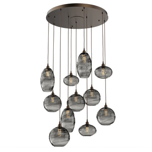 Hammerton Studio - CHB0048-11-FB-OS-C01-E2 - 11 Light Pendant - Misto - Flat Bronze