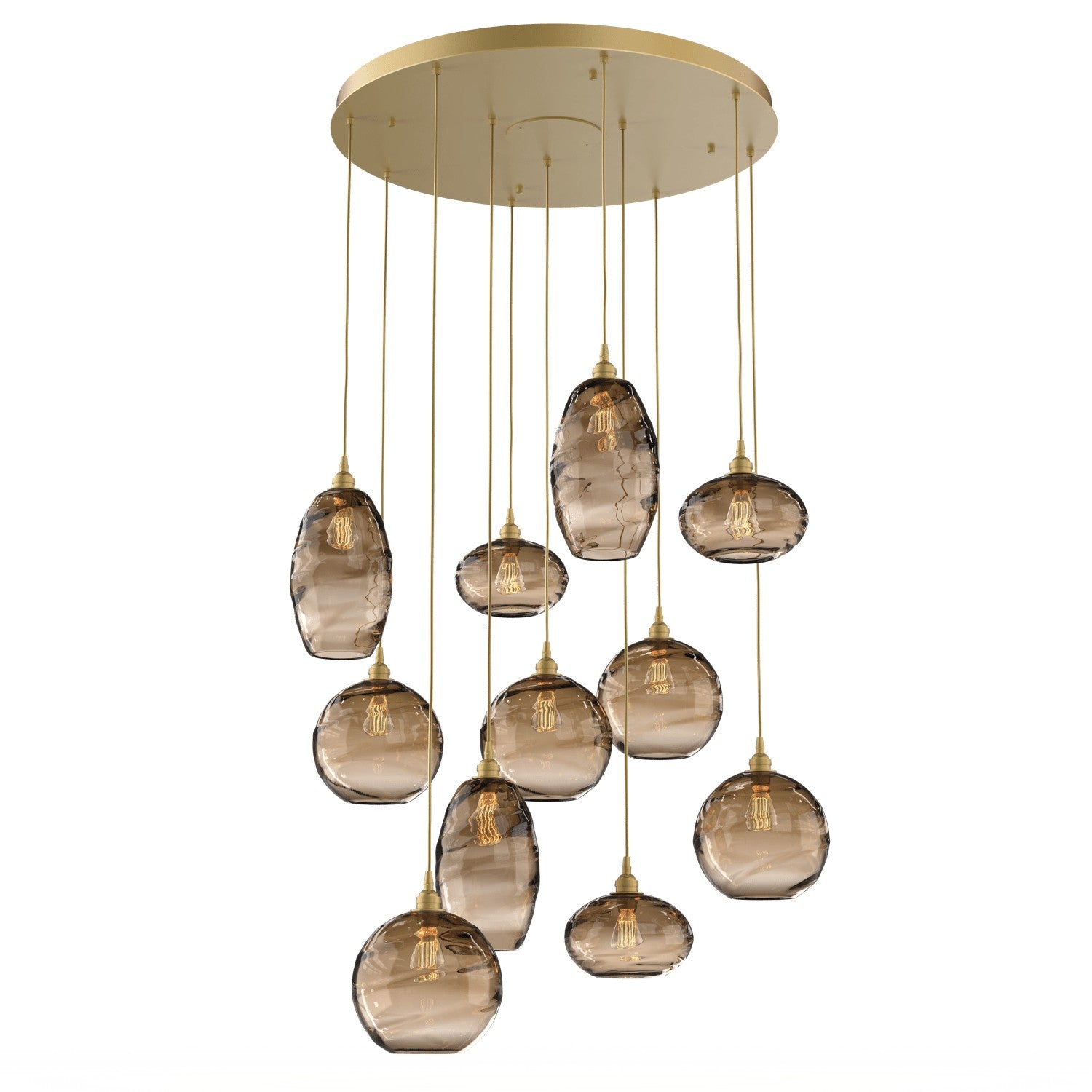 Hammerton Studio - CHB0048-11-GB-OB-C01-E2 - 11 Light Pendant - Misto - Gilded Brass