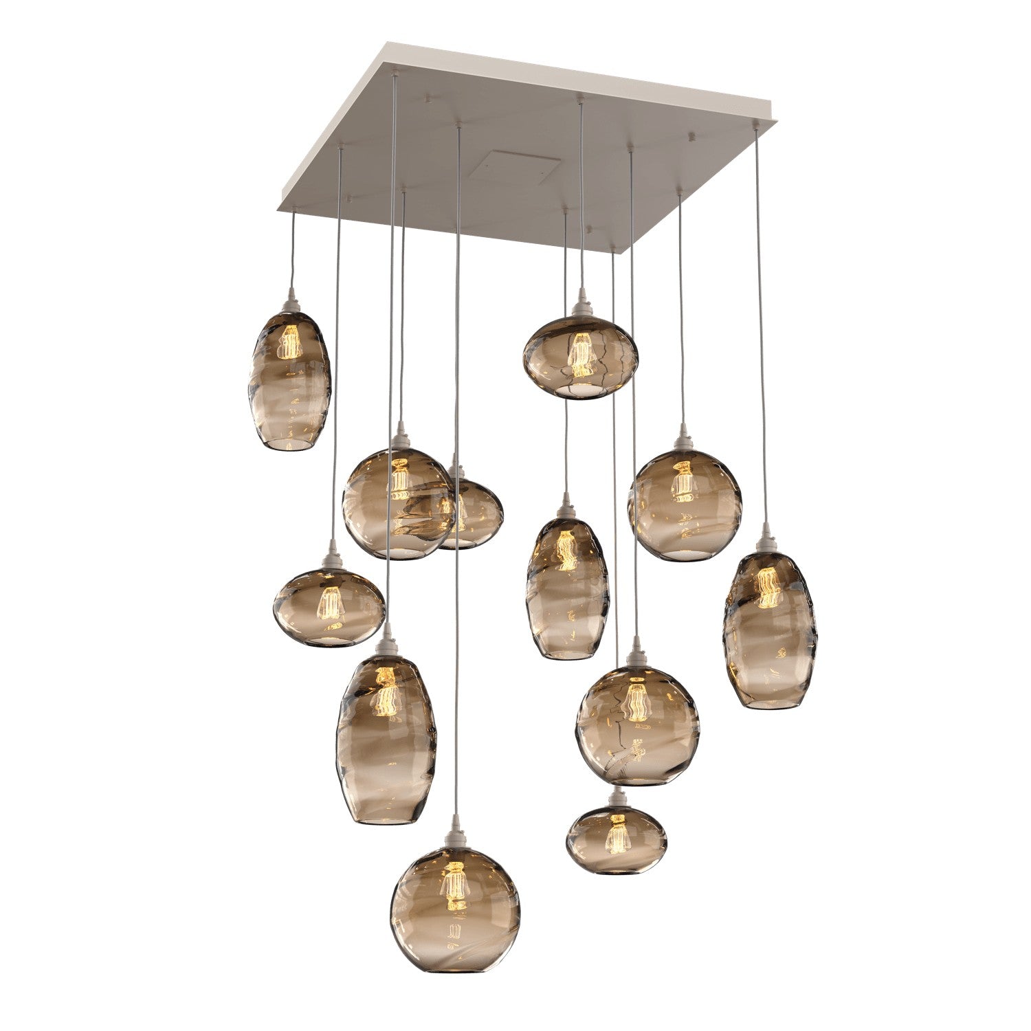 Hammerton Studio - CHB0048-12-BS-OB-C01-E2 - 12 Light Pendant - Misto - Beige Silver