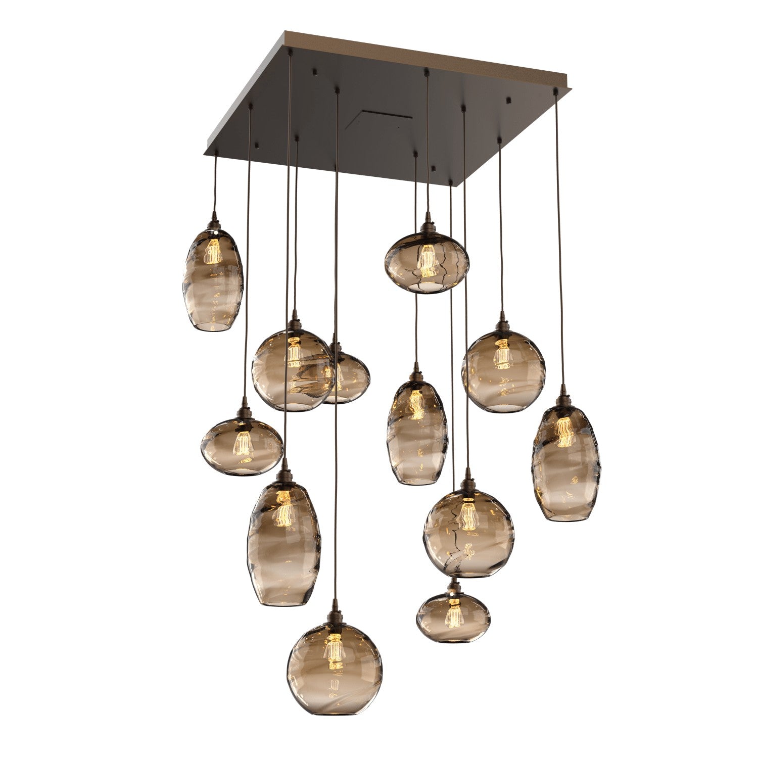 Hammerton Studio - CHB0048-12-FB-OB-C01-E2 - 12 Light Pendant - Misto - Flat Bronze