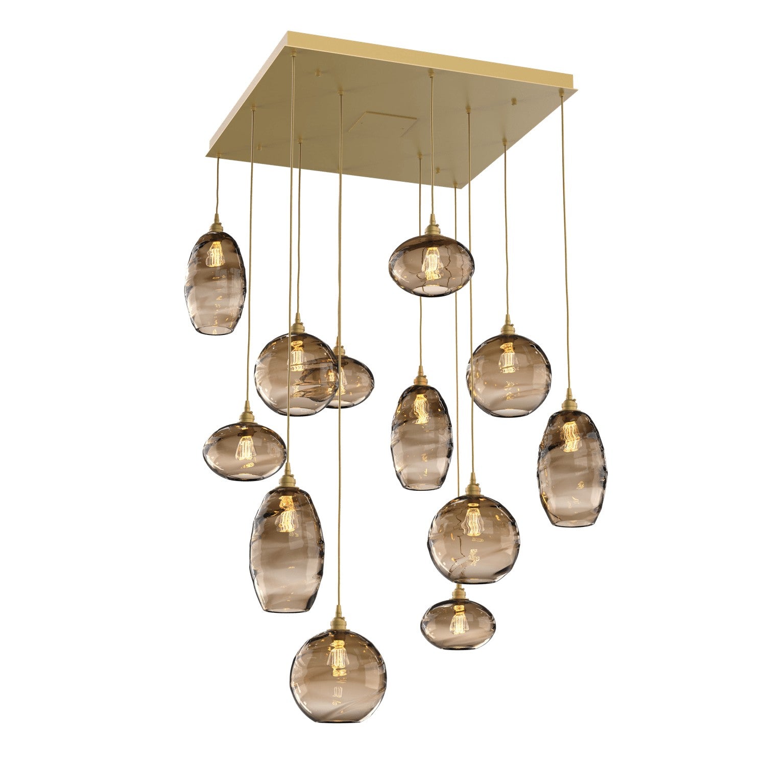 Hammerton Studio - CHB0048-12-GB-OB-C01-E2 - 12 Light Pendant - Misto - Gilded Brass