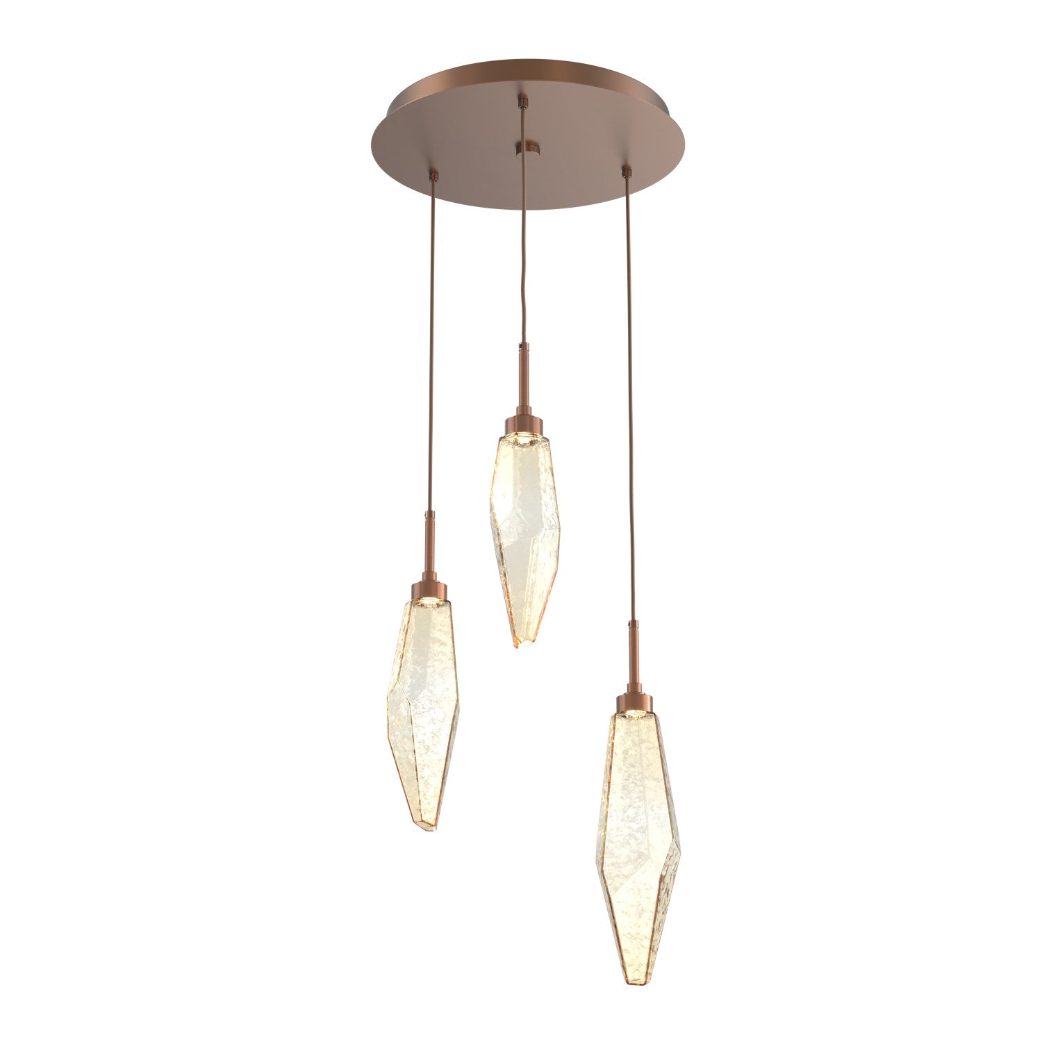 Hammerton Studio - CHB0050-03-BB-CA-C01-L1 - LED Pendant - Rock Crystal - Burnished Bronze