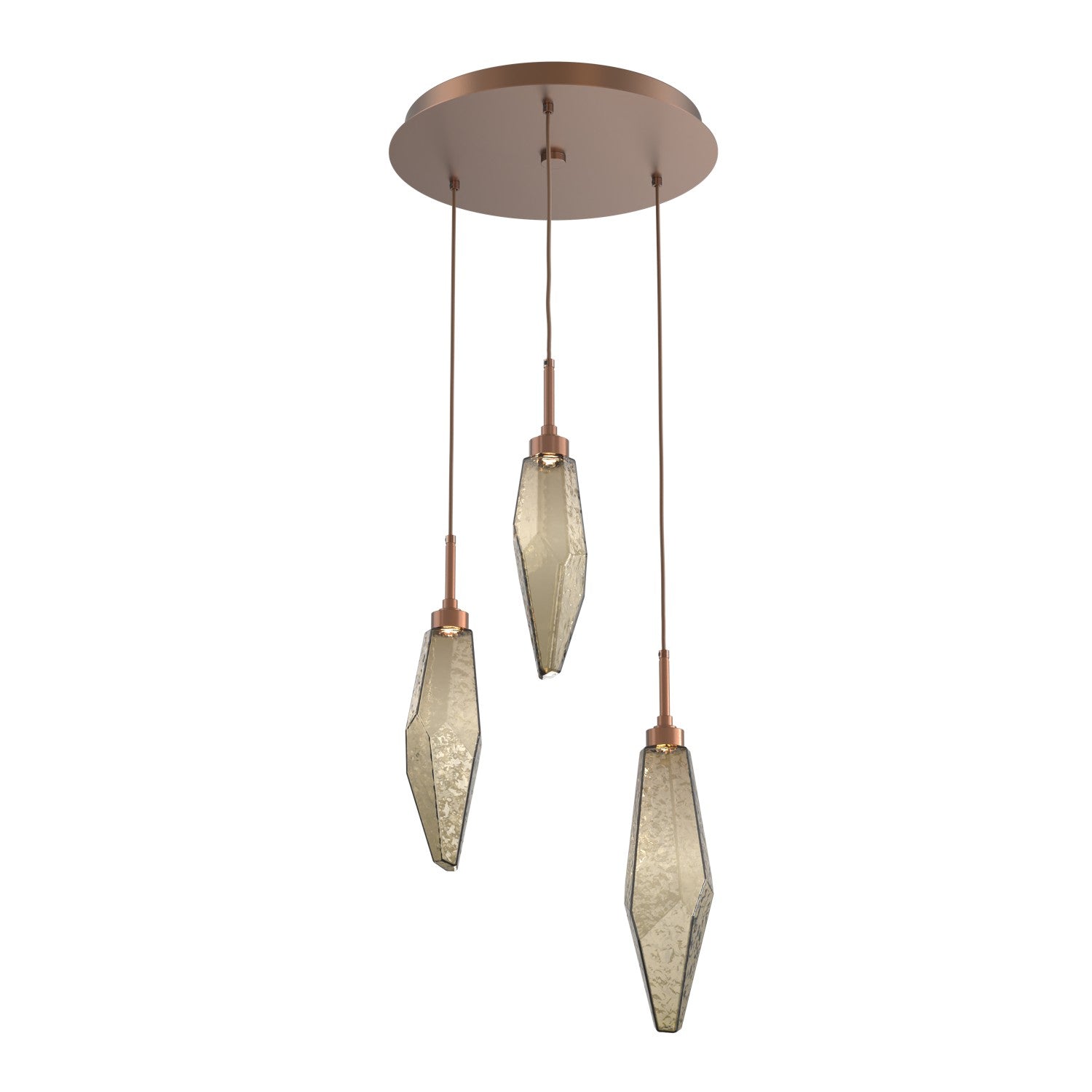 Hammerton Studio - CHB0050-03-BB-CB-C01-L1 - LED Pendant - Rock Crystal - Burnished Bronze