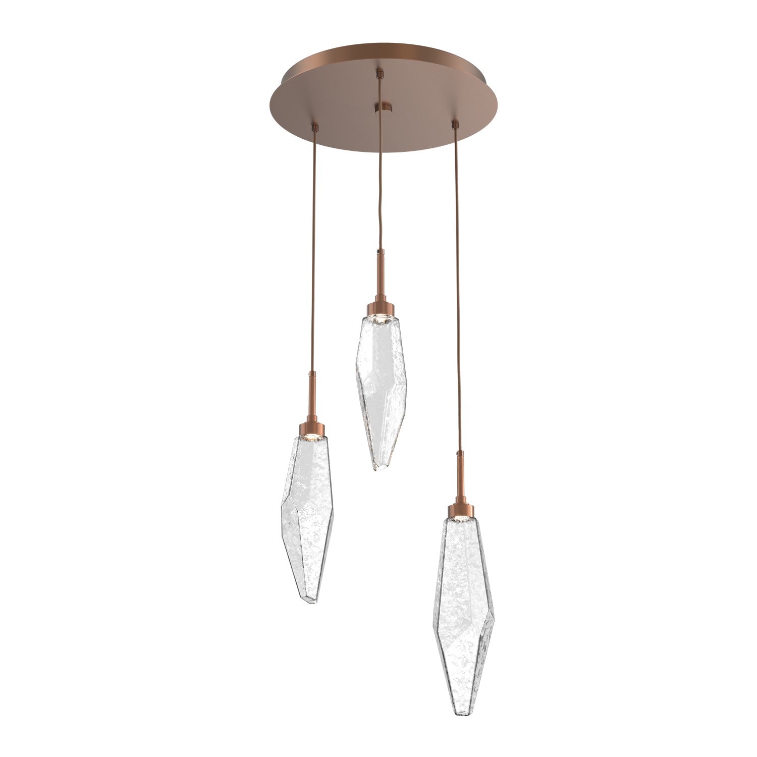 Hammerton Studio - CHB0050-03-BB-CC-C01-L1 - LED Pendant - Rock Crystal - Burnished Bronze