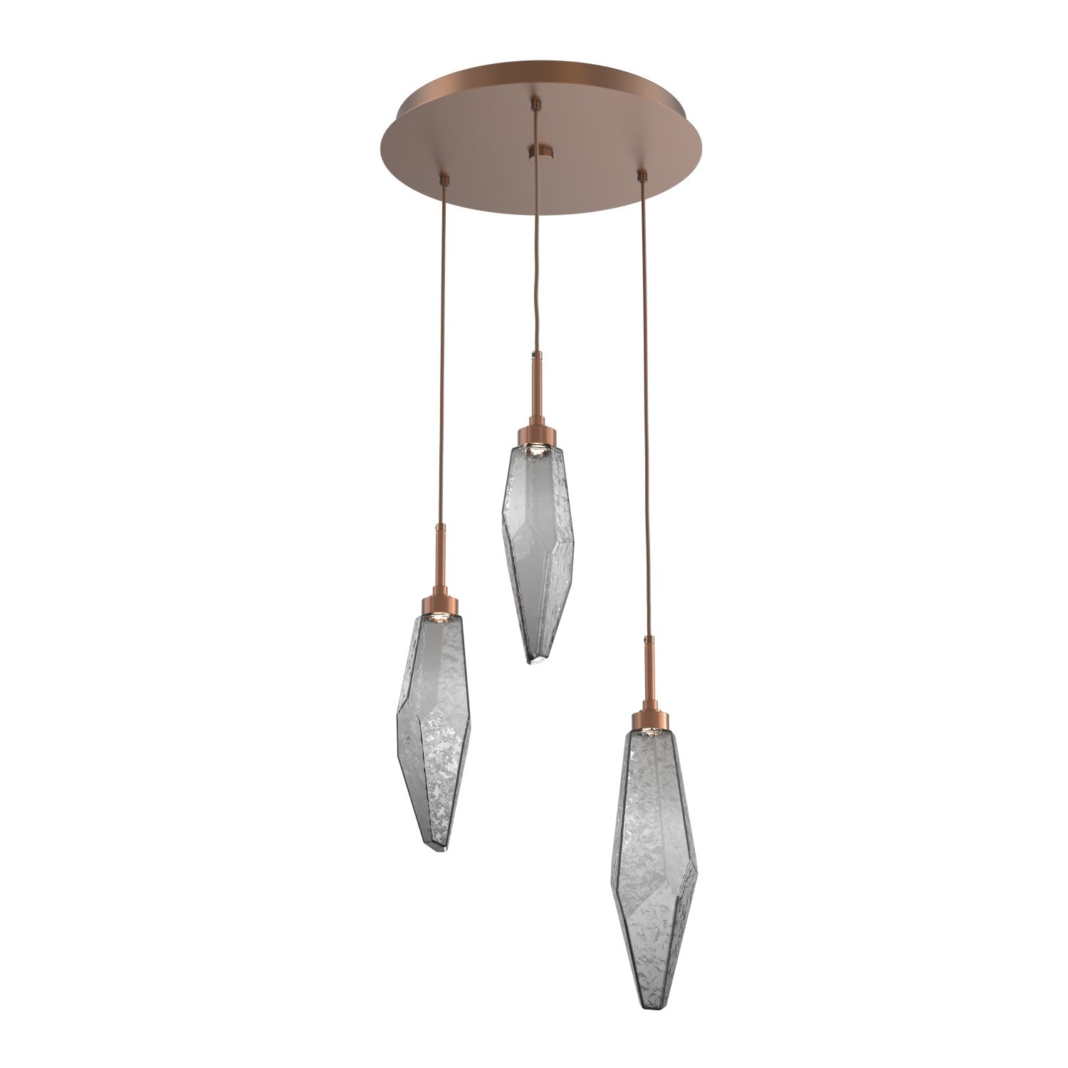 Hammerton Studio - CHB0050-03-BB-CS-C01-L1 - LED Pendant - Rock Crystal - Burnished Bronze