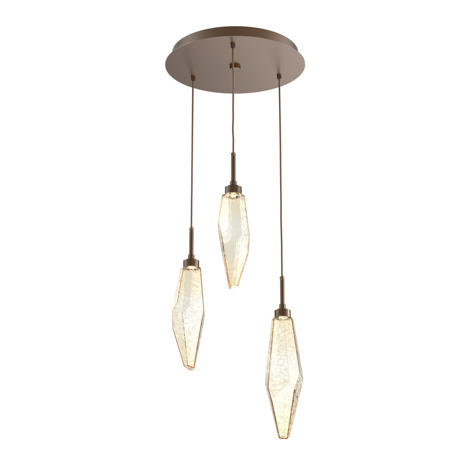 Hammerton Studio - CHB0050-03-FB-CA-C01-L1 - LED Pendant - Rock Crystal - Flat Bronze