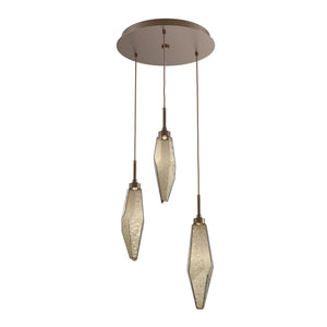 Hammerton Studio - CHB0050-03-FB-CB-C01-L1 - LED Pendant - Rock Crystal - Flat Bronze