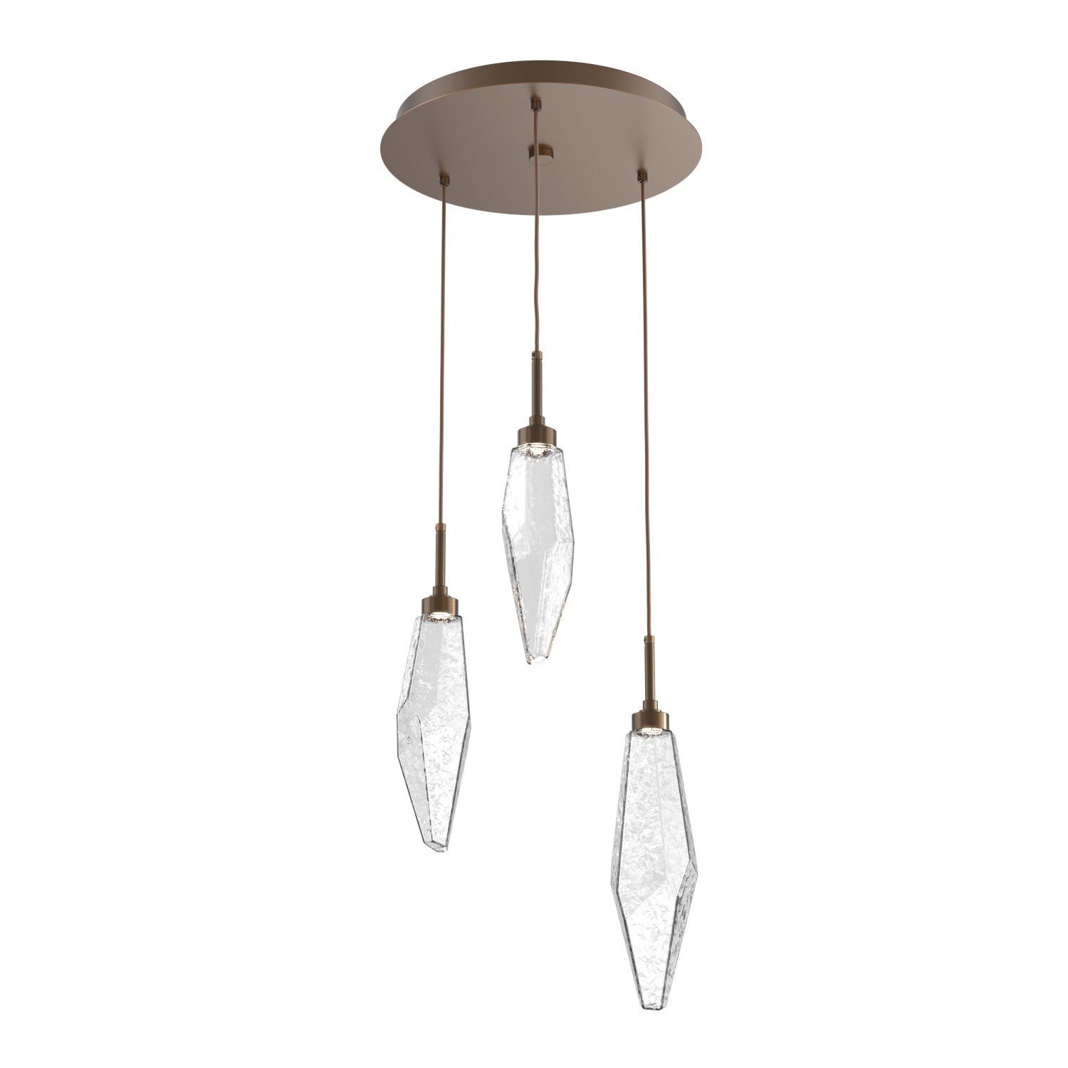 Hammerton Studio - CHB0050-03-FB-CC-C01-L1 - LED Pendant - Rock Crystal - Flat Bronze