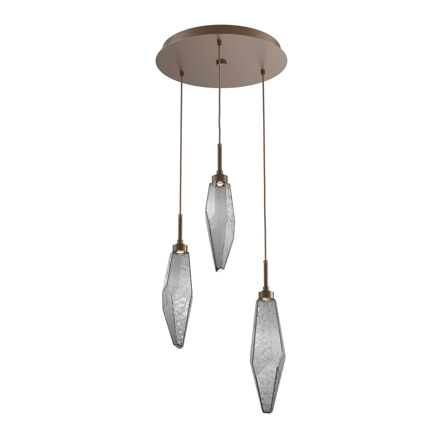 Hammerton Studio - CHB0050-03-FB-CS-C01-L1 - LED Pendant - Rock Crystal - Flat Bronze