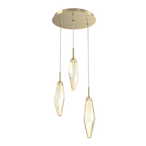 Hammerton Studio - CHB0050-03-HB-CA-C01-L3 - LED Pendant - Rock Crystal - Heritage Brass