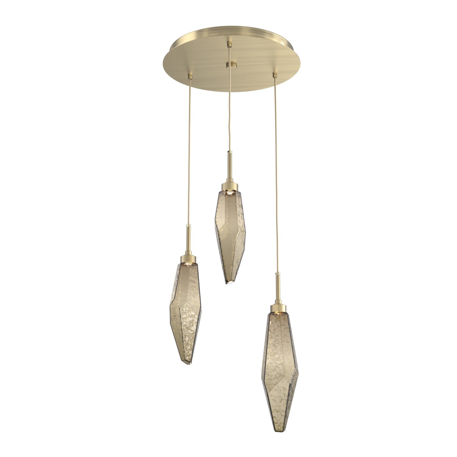 Hammerton Studio - CHB0050-03-HB-CB-C01-L1 - LED Pendant - Rock Crystal - Heritage Brass