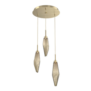 Hammerton Studio - CHB0050-03-HB-CB-C01-L1 - LED Pendant - Rock Crystal - Heritage Brass