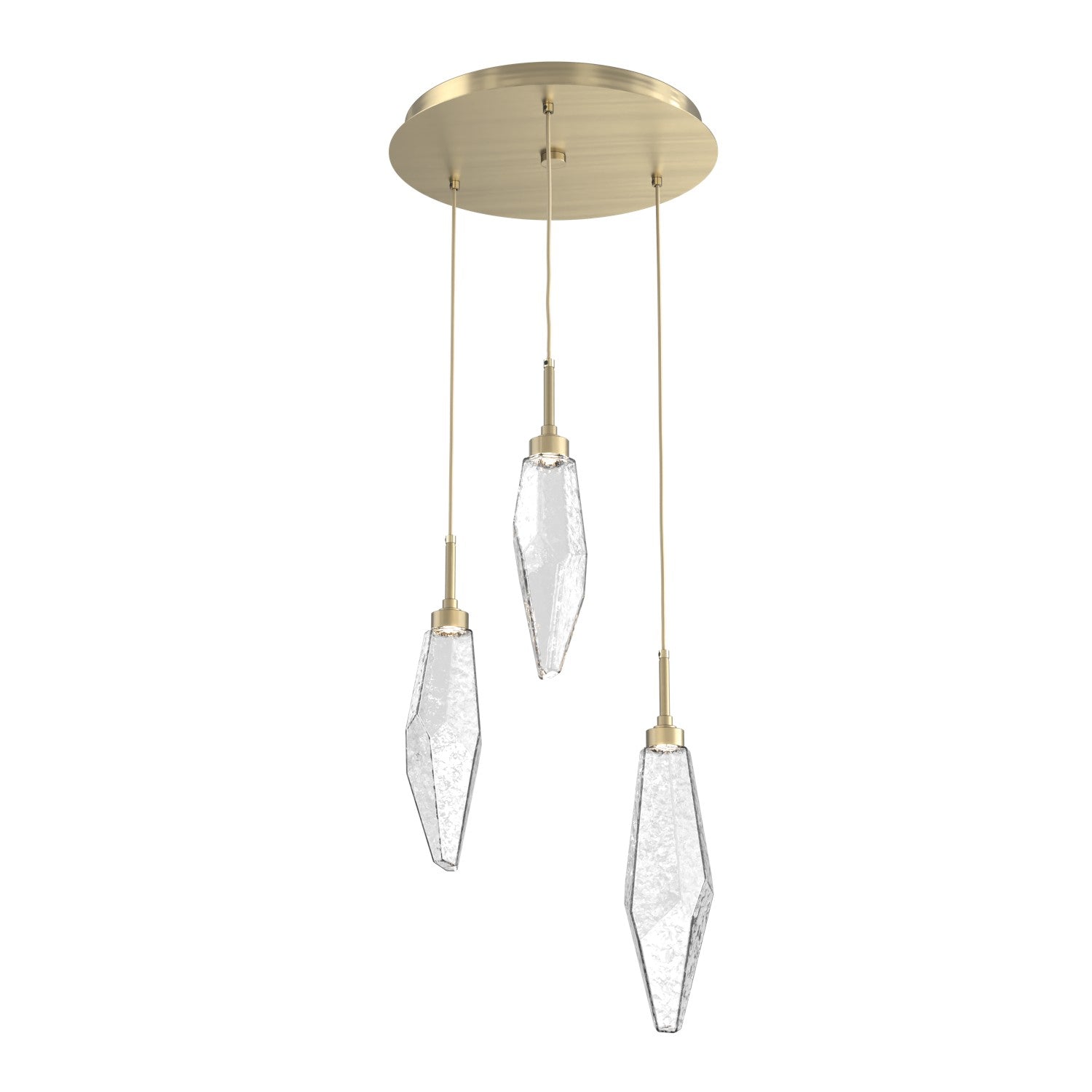 Hammerton Studio - CHB0050-03-HB-CC-C01-L3 - LED Pendant - Rock Crystal - Heritage Brass