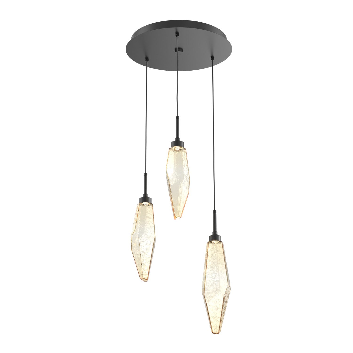 Hammerton Studio - CHB0050-03-MB-CA-C01-L1 - LED Pendant - Rock Crystal - Matte Black