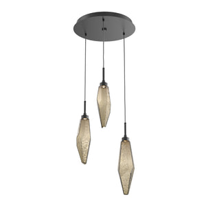 Hammerton Studio - CHB0050-03-MB-CB-C01-L1 - LED Pendant - Rock Crystal - Matte Black