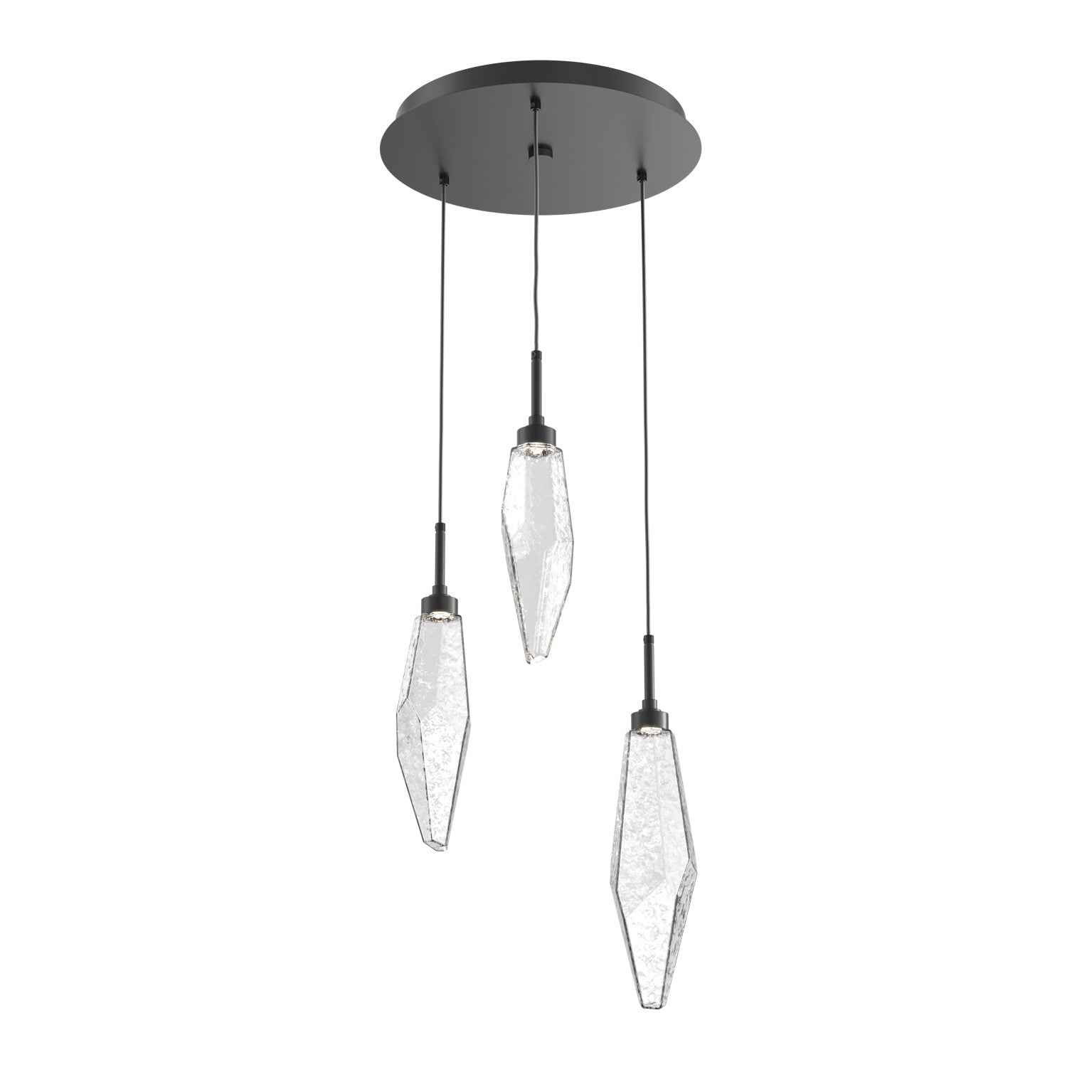 Hammerton Studio - CHB0050-03-MB-CC-C01-L1 - LED Pendant - Rock Crystal - Matte Black