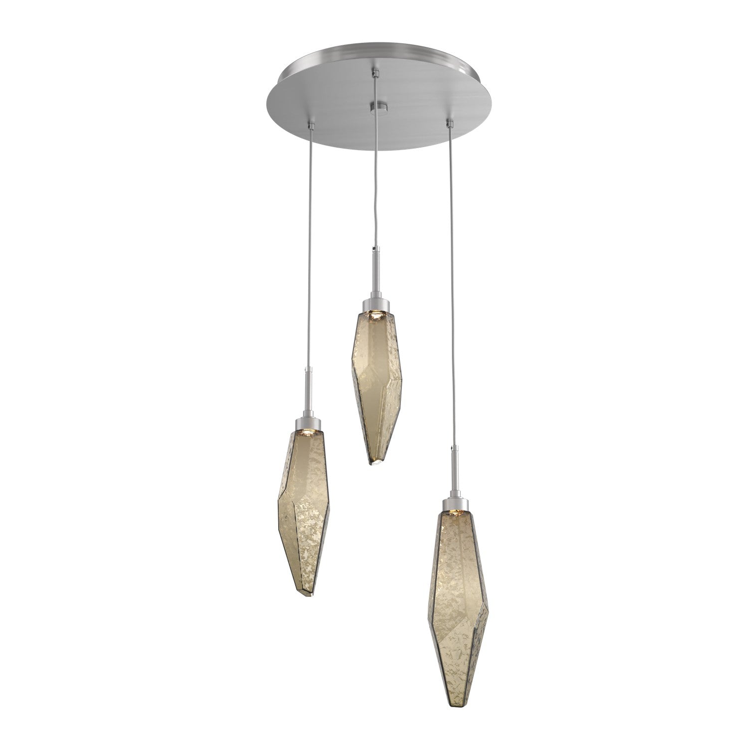 Hammerton Studio - CHB0050-03-SN-CB-C01-L1 - LED Pendant - Rock Crystal - Satin Nickel