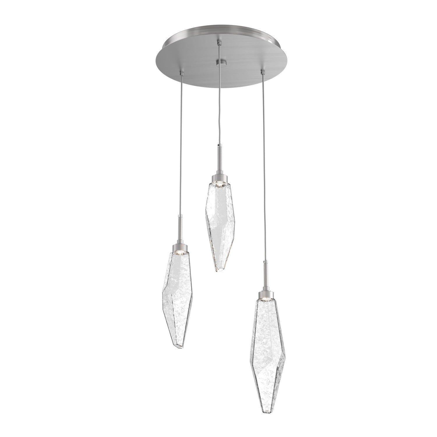 Hammerton Studio - CHB0050-03-SN-CC-C01-L3 - LED Pendant - Rock Crystal - Satin Nickel