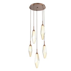 Hammerton Studio - CHB0050-05-BB-CA-C01-L1 - LED Pendant - Rock Crystal - Burnished Bronze