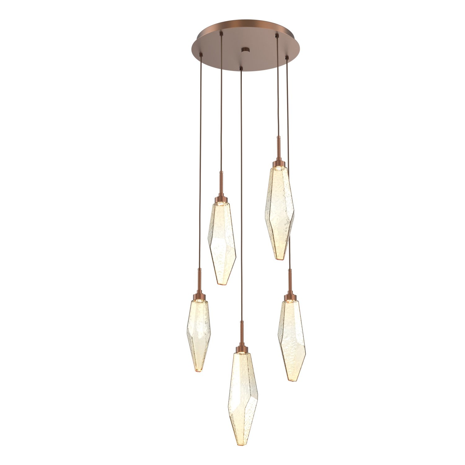 Hammerton Studio - CHB0050-05-BB-CA-C01-L3 - LED Pendant - Rock Crystal - Burnished Bronze