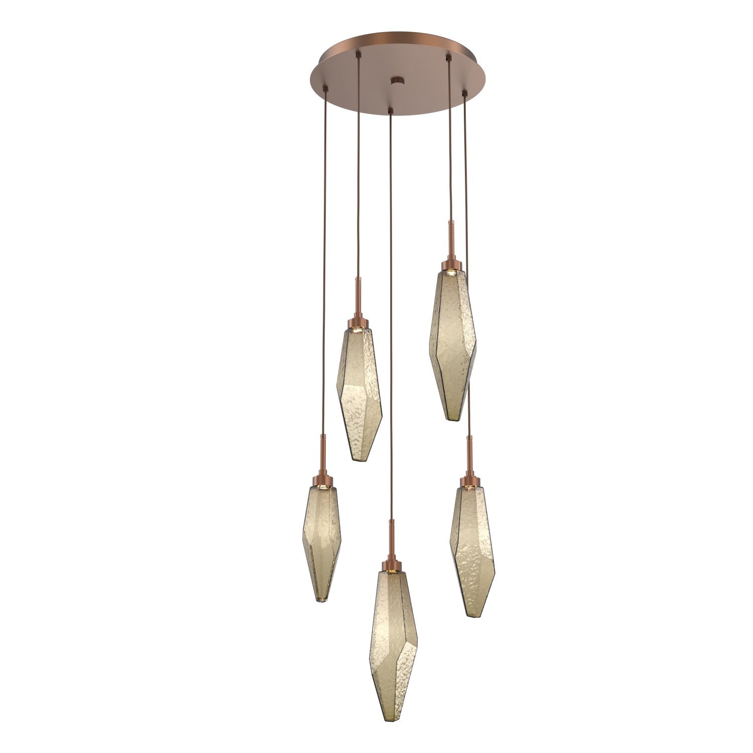 Hammerton Studio - CHB0050-05-BB-CB-C01-L1 - LED Pendant - Rock Crystal - Burnished Bronze