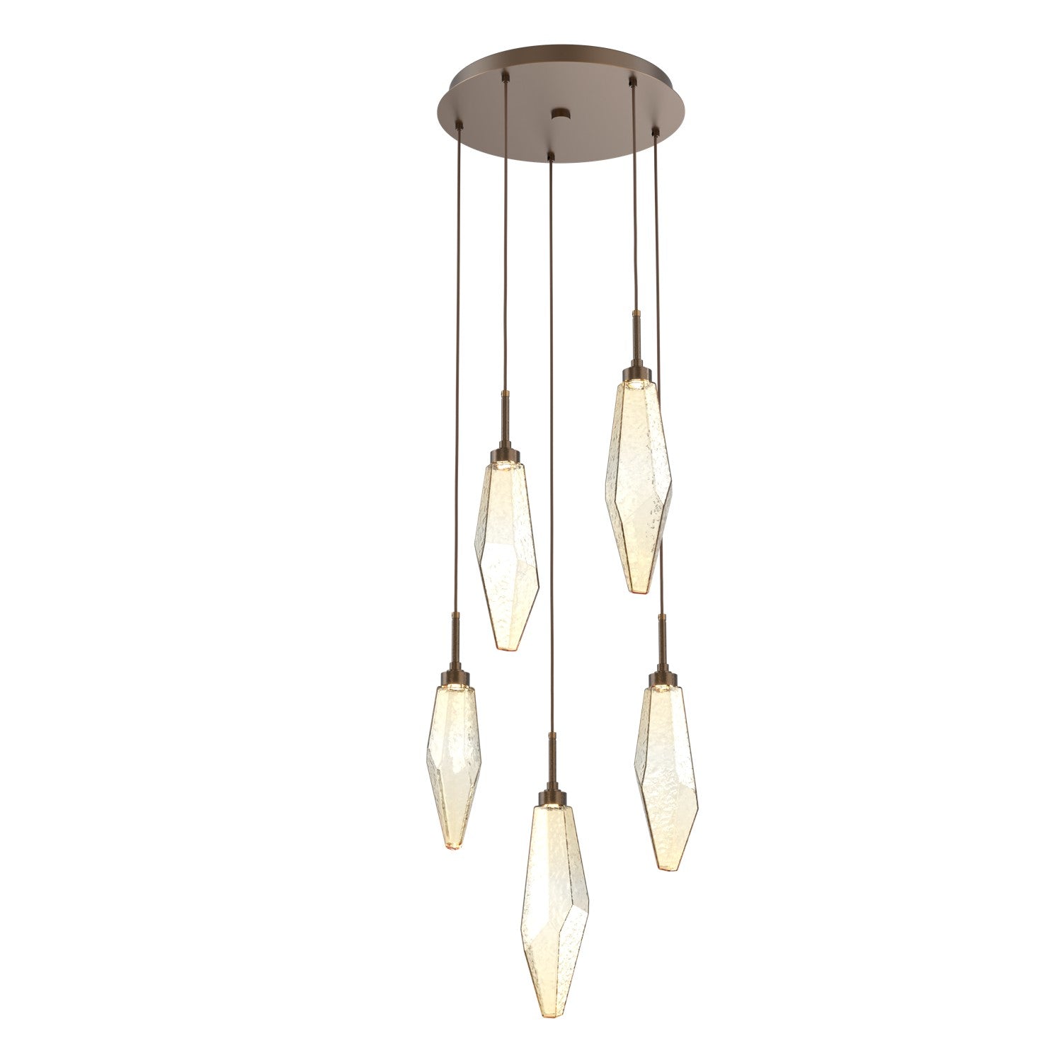 Hammerton Studio - CHB0050-05-FB-CA-C01-L1 - LED Pendant - Rock Crystal - Flat Bronze