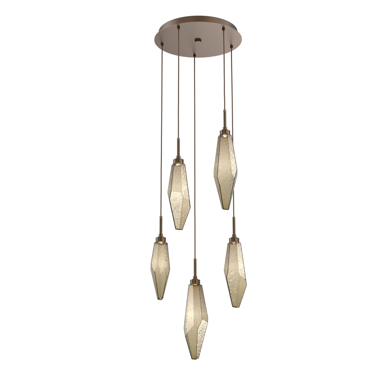 Hammerton Studio - CHB0050-05-FB-CB-C01-L1 - LED Pendant - Rock Crystal - Flat Bronze