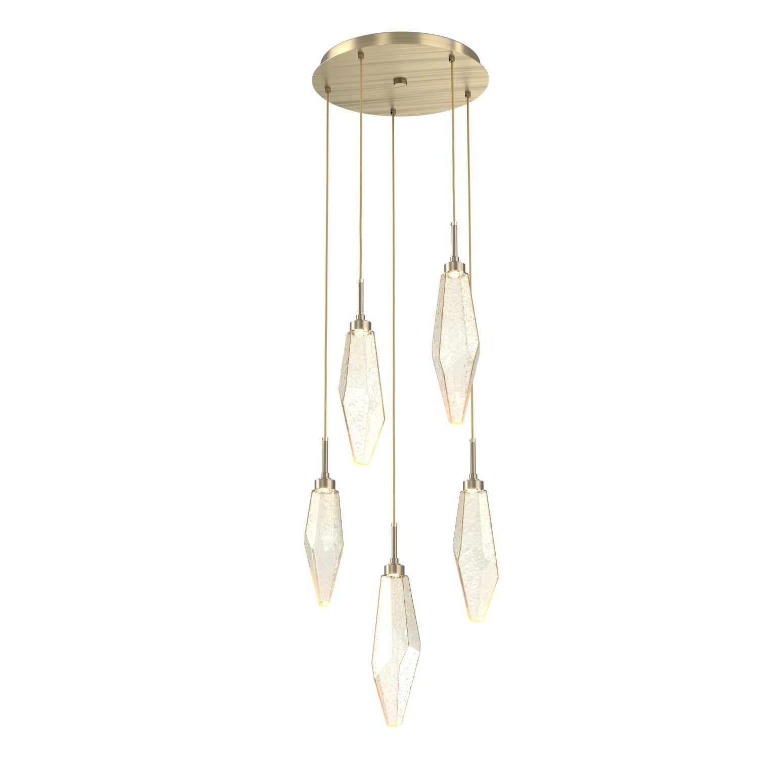 Hammerton Studio - CHB0050-05-HB-CA-C01-L1 - LED Pendant - Rock Crystal - Heritage Brass