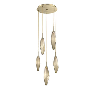 Hammerton Studio - CHB0050-05-HB-CB-C01-L1 - LED Pendant - Rock Crystal - Heritage Brass