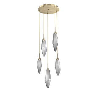 Hammerton Studio - CHB0050-05-HB-CS-C01-L1 - LED Pendant - Rock Crystal - Heritage Brass