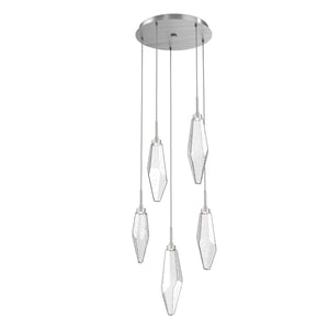 Hammerton Studio - CHB0050-05-SN-CC-C01-L1 - LED Pendant - Rock Crystal - Satin Nickel