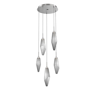 Hammerton Studio - CHB0050-05-SN-CS-C01-L1 - LED Pendant - Rock Crystal - Satin Nickel