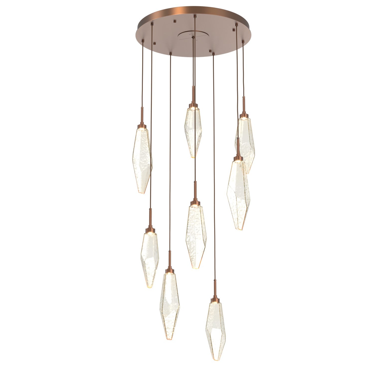 Hammerton Studio - CHB0050-08-BB-CA-C01-L1 - LED Pendant - Rock Crystal - Burnished Bronze