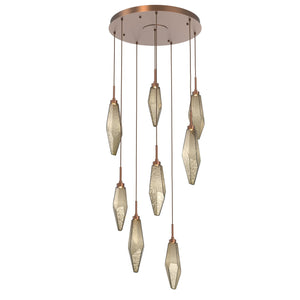 Hammerton Studio - CHB0050-08-BB-CB-C01-L1 - LED Pendant - Rock Crystal - Burnished Bronze